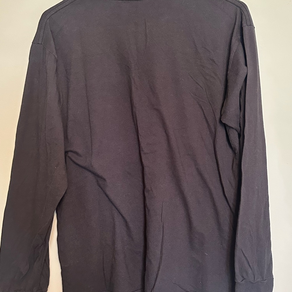 Vans Black Long Sleeve Tee with White Logo and Floral Accents size M - Picture 3 of 4